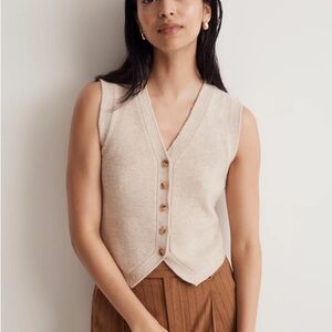 NWOT- Madewell Wool Blend V Neck Vest
